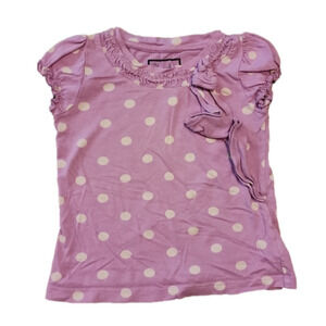 CHEROKEE Purple and White Polka-Dot  Short Sleeve Tee